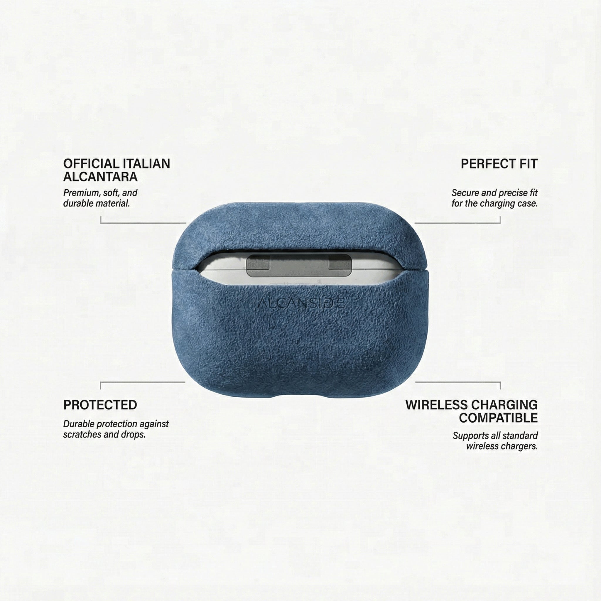 AirPods Pro (2nd Generation) Alcantara Case - Ocean Blue - Alcanside