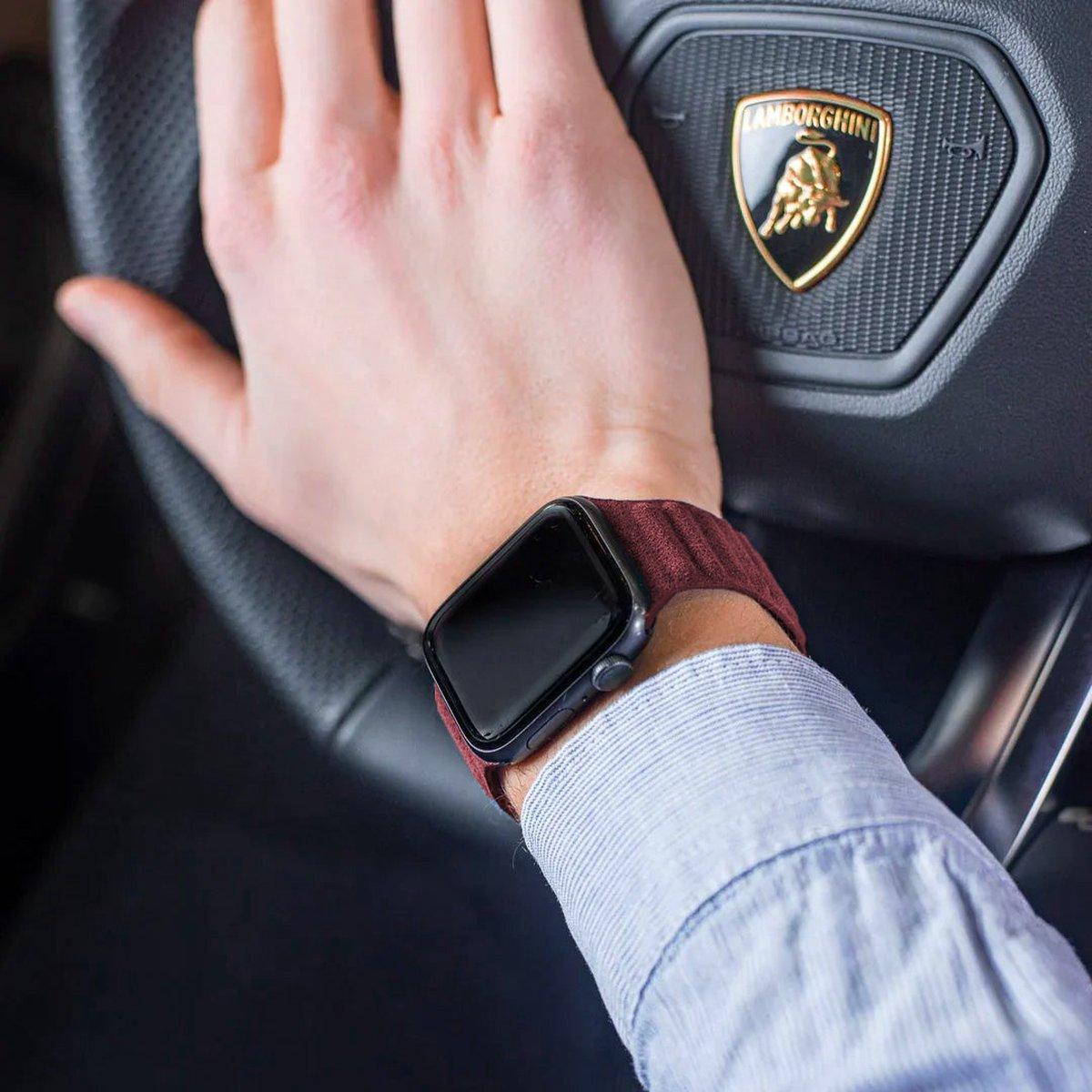 Alcantara Apple Watch Band - Wine Red - 38/40/41/42mm - Alcanside