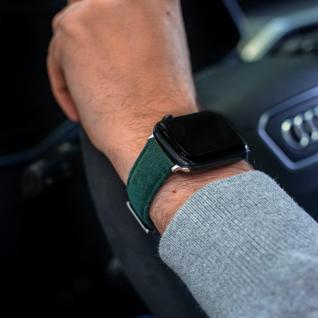 Alcantara Apple Watch Band With Buckle - Midnight Green - 38/40/41/42mm - Alcanside