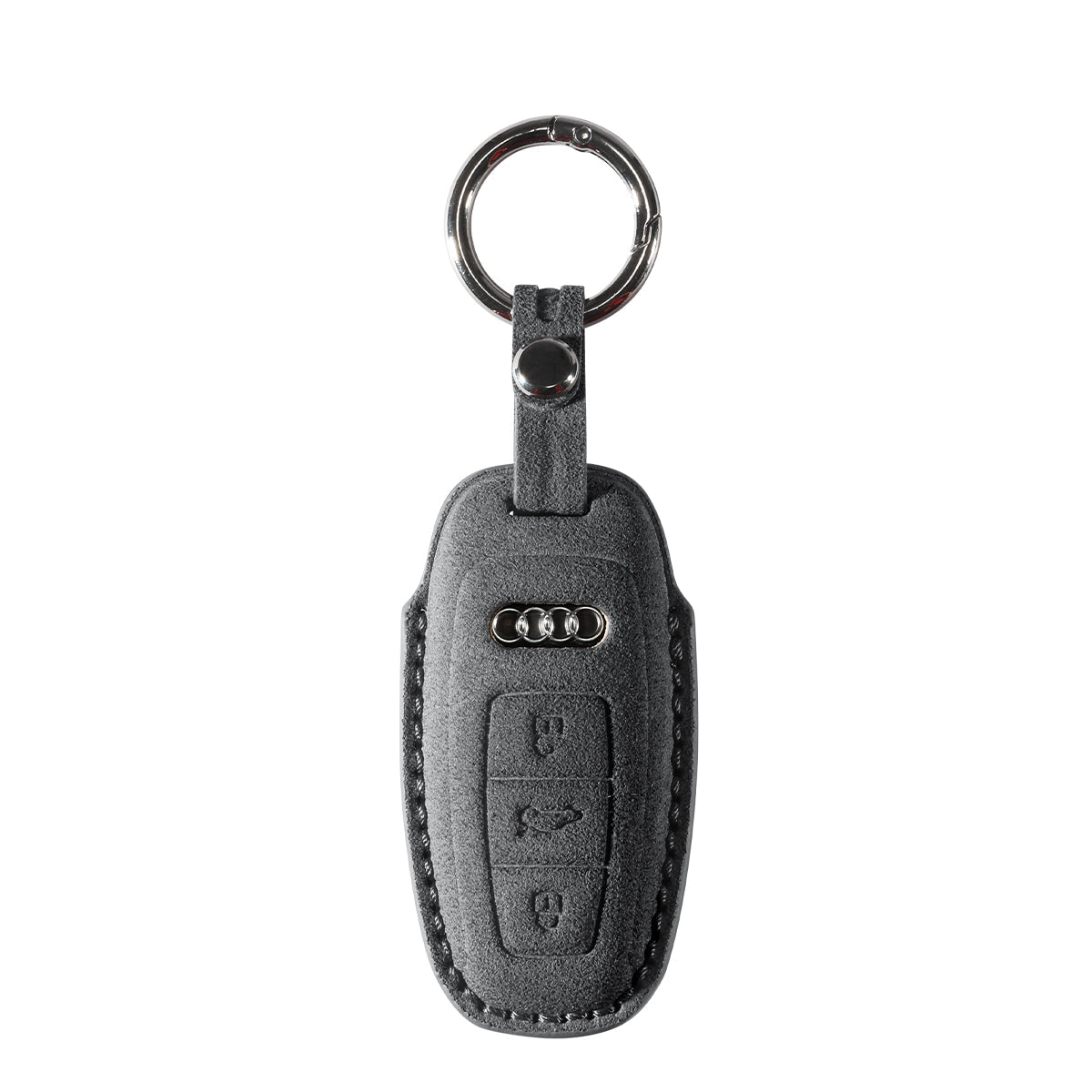 Alcantara Car Key Fob Cover for Audi | Model B with Buckle - Space Grey - Alcanside