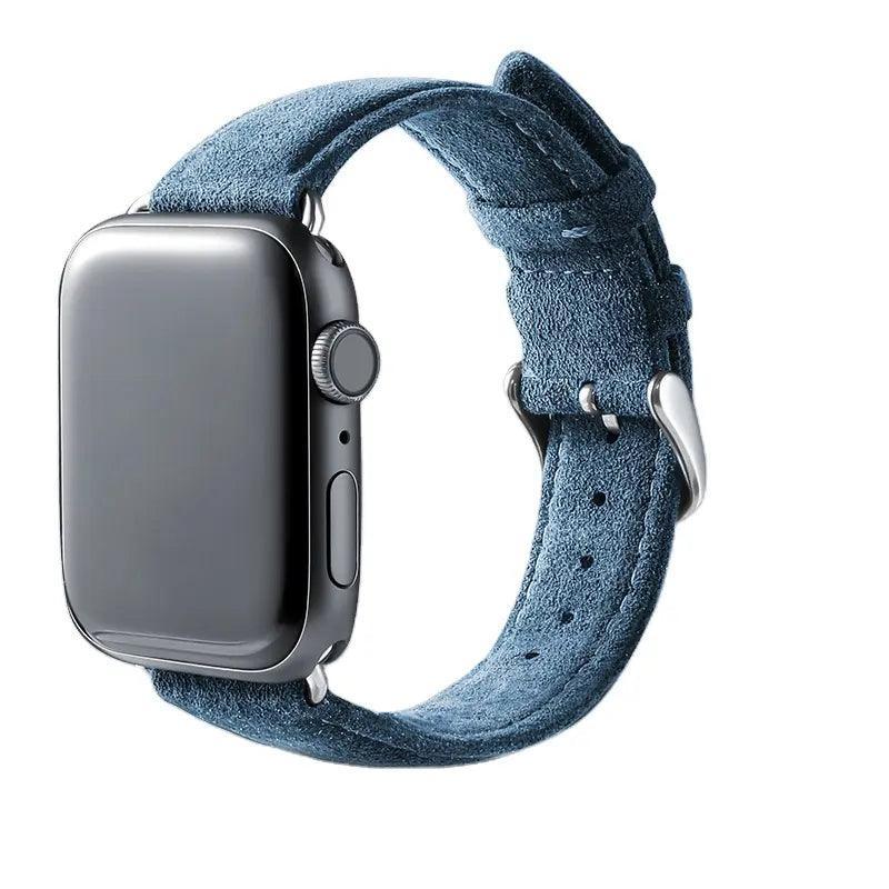 Alcantara Apple Watch Band With Buckle - Ocean Blue - 42/44/45/46mm & Ultra (49mm) - Alcanside