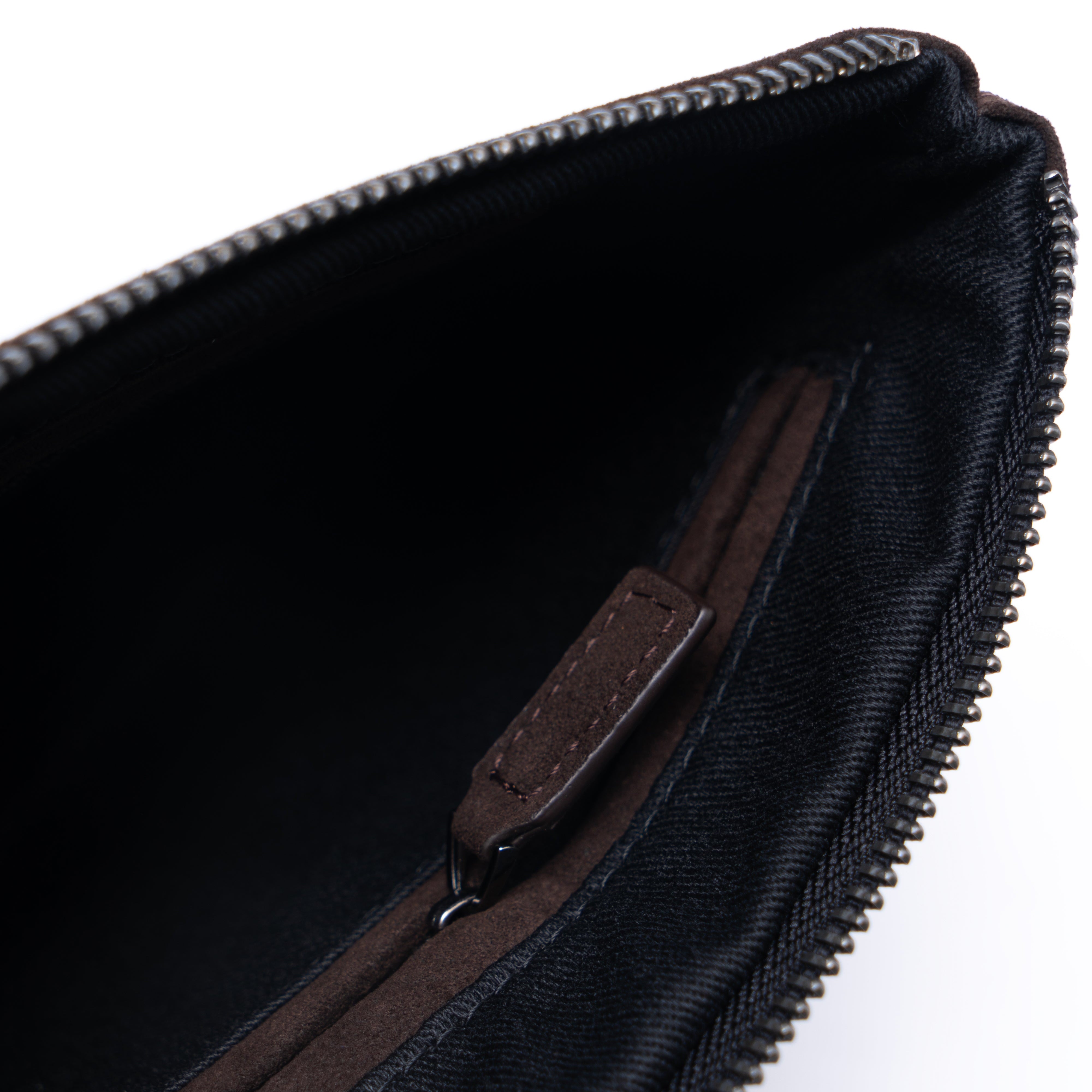 Alcantara Pouch - Chocolate brown