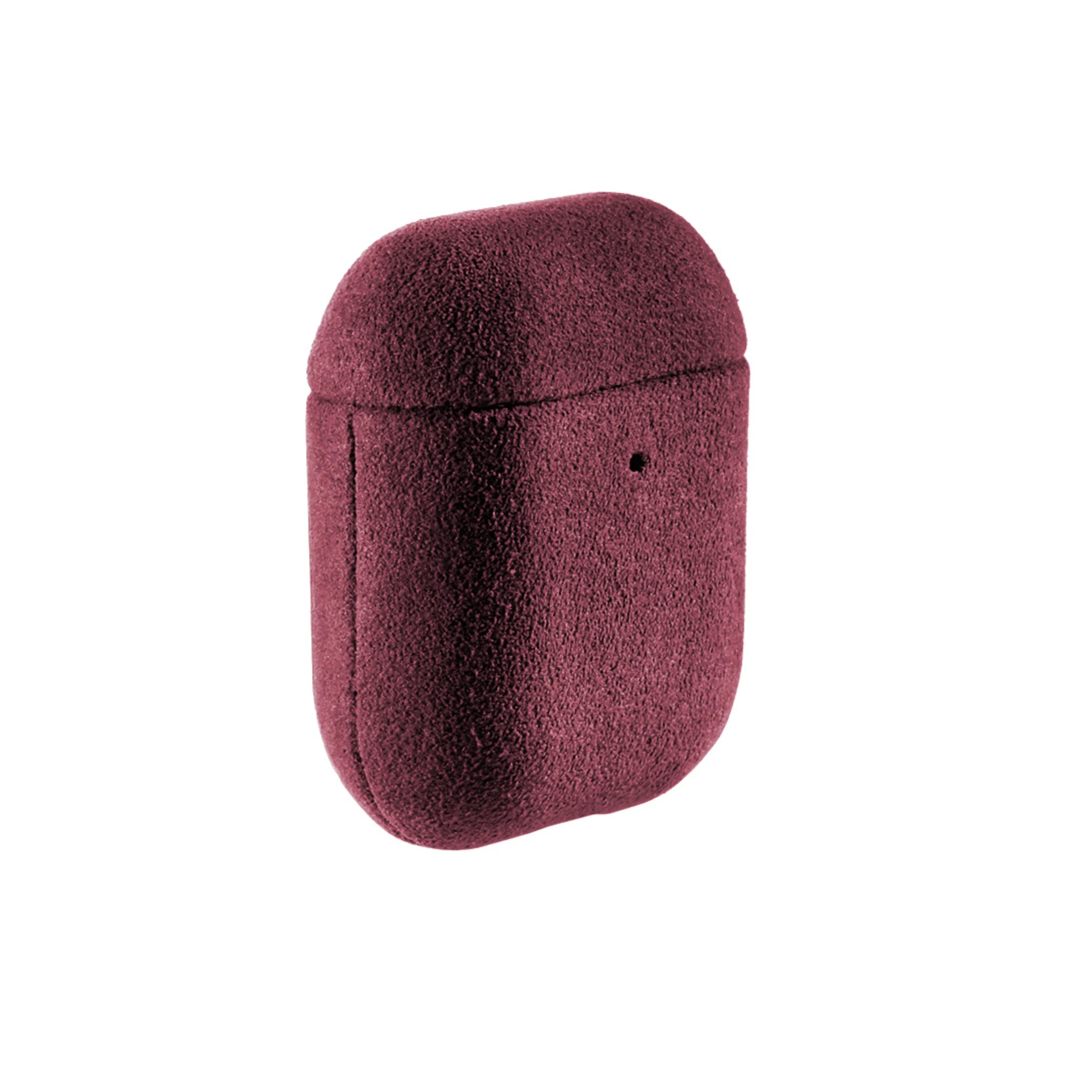 AirPods 1/2 Gen Alcantara Case - Wine Red