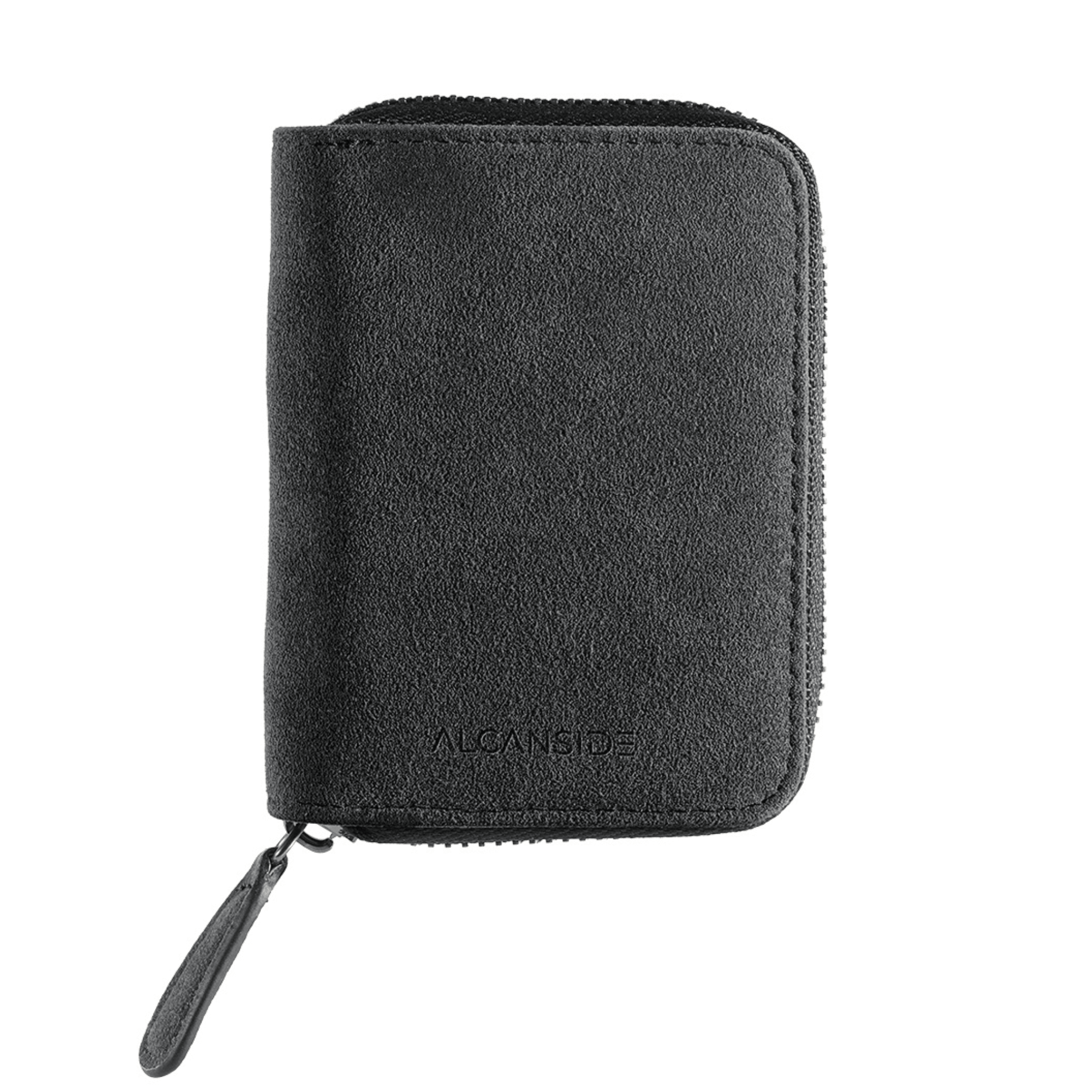 Credit Card - Alcantara Zipper Wallet - Space Grey