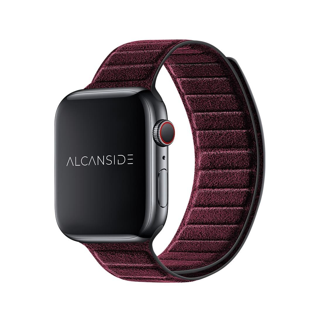 Alcantara Apple Watch Band - Wine Red - 42/44/45/46mm & Ultra (49mm) - Alcanside