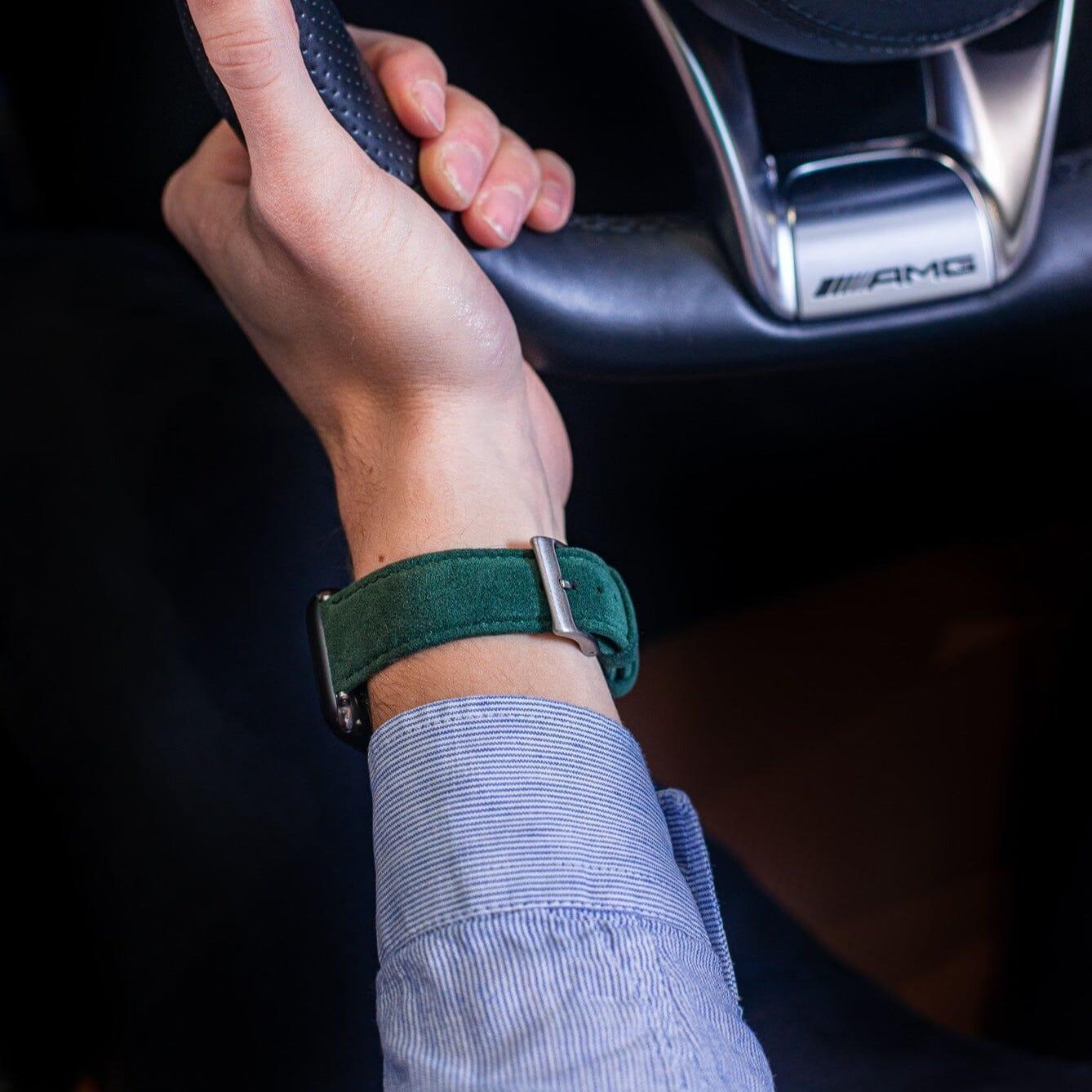 Alcantara Apple Watch Band With Buckle - Midnight Green - 38/40/41/42mm - Alcanside