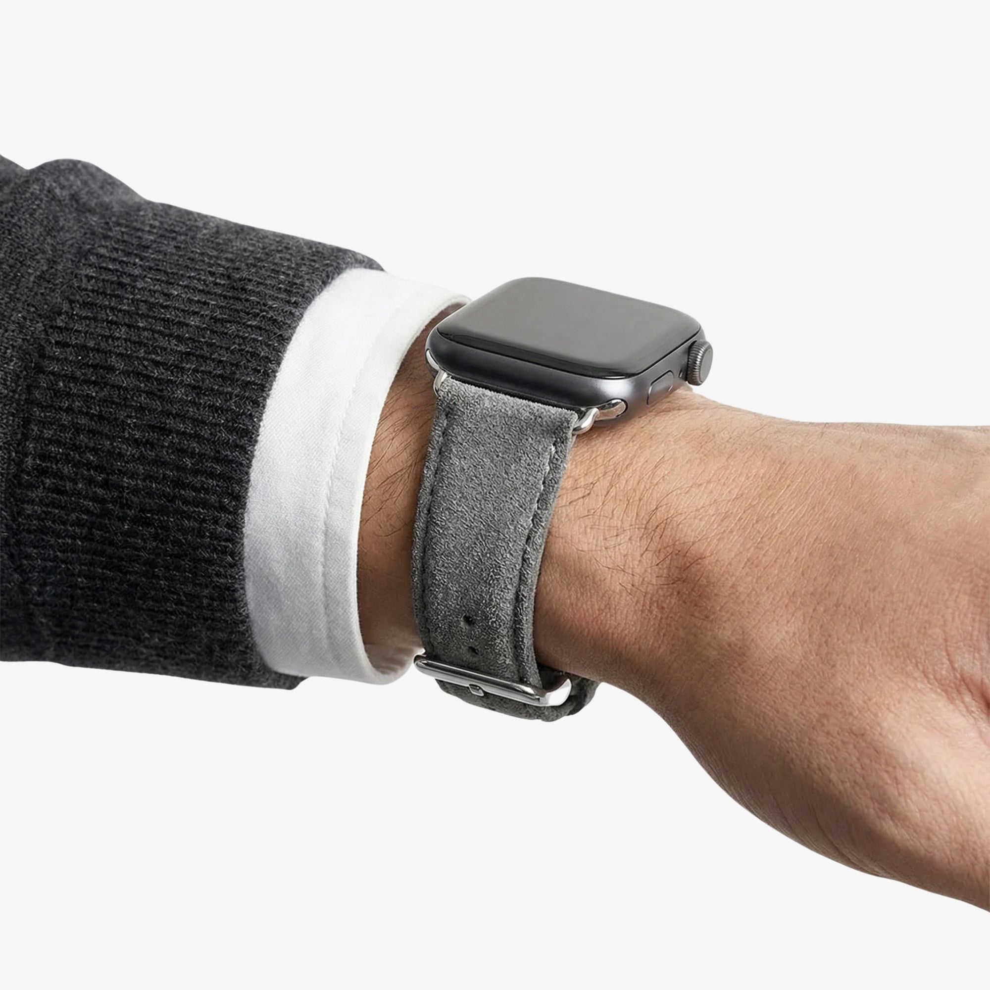 Alcantara Apple Watch Band With Buckle - Nardo Gray - 38/40/41/42mm - Alcanside