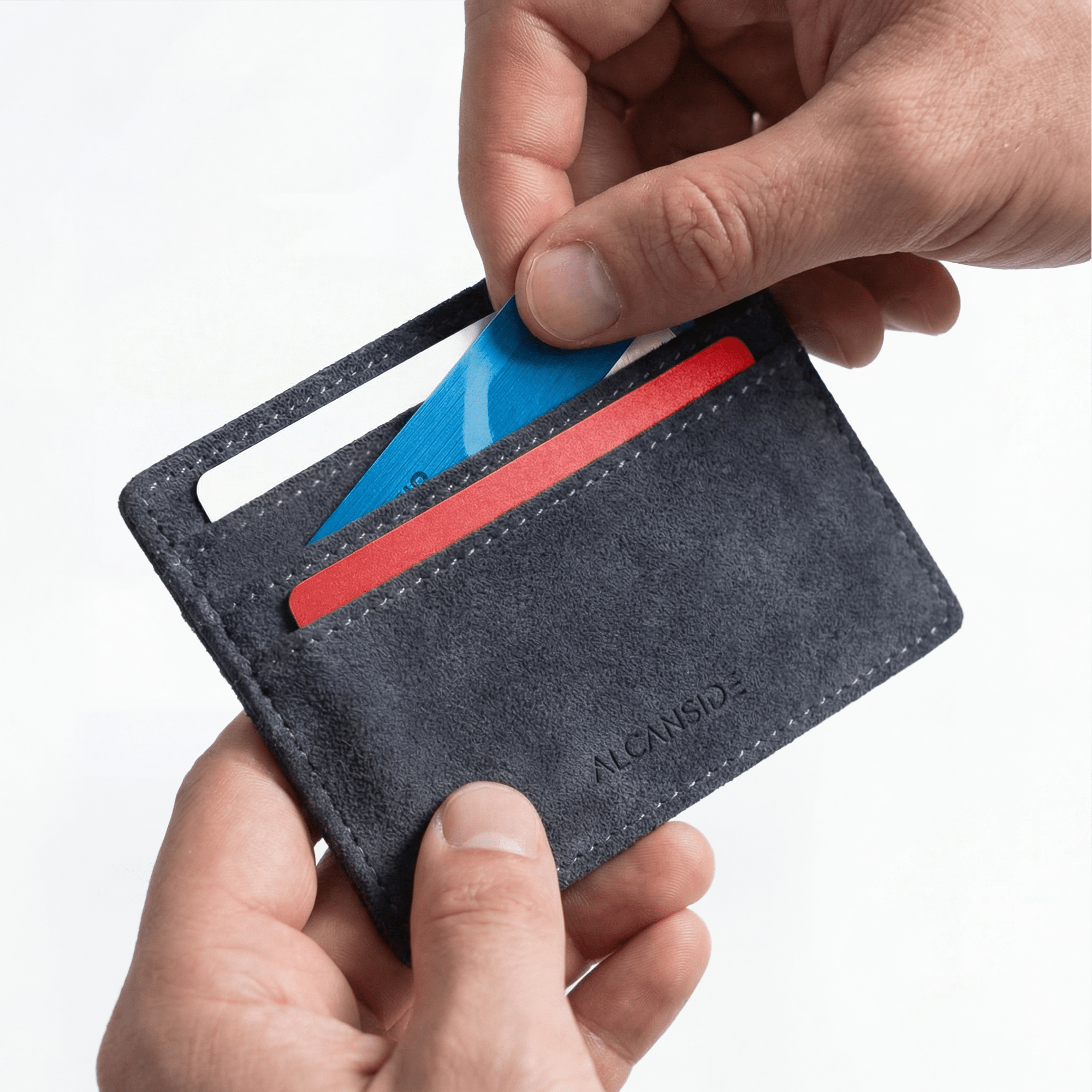Alcantara Card Wallet - Space Grey - Alcanside