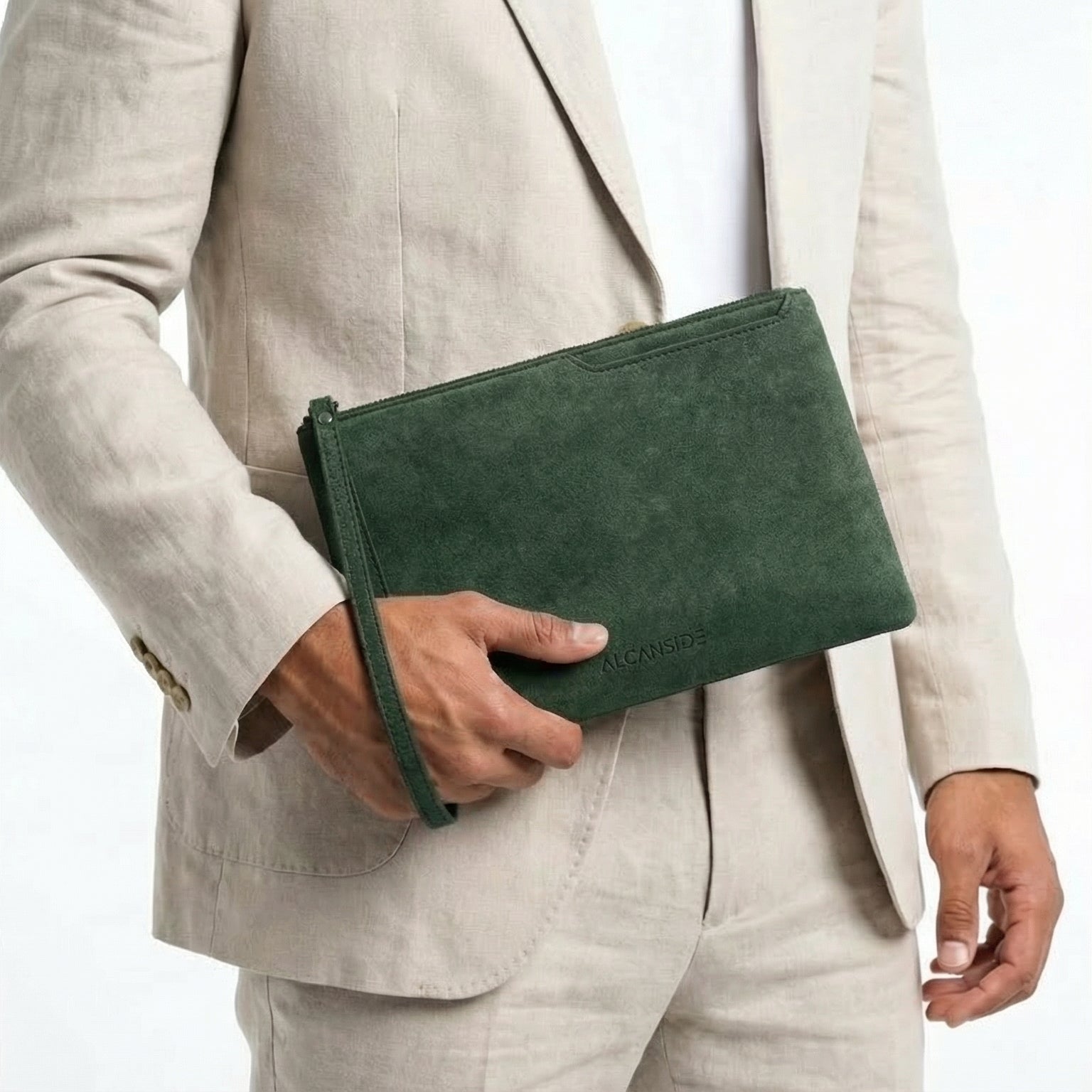 Alcantara Pouch - Midnight Green - Alcanside