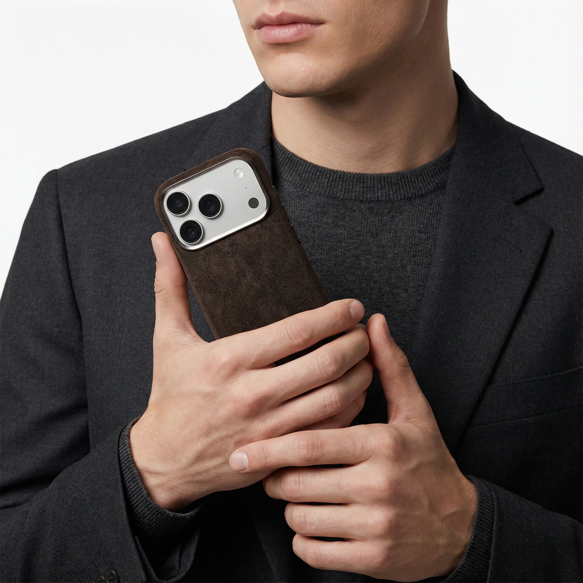 iPhone Alcantara Case - Chocolate Brown - Alcanside
